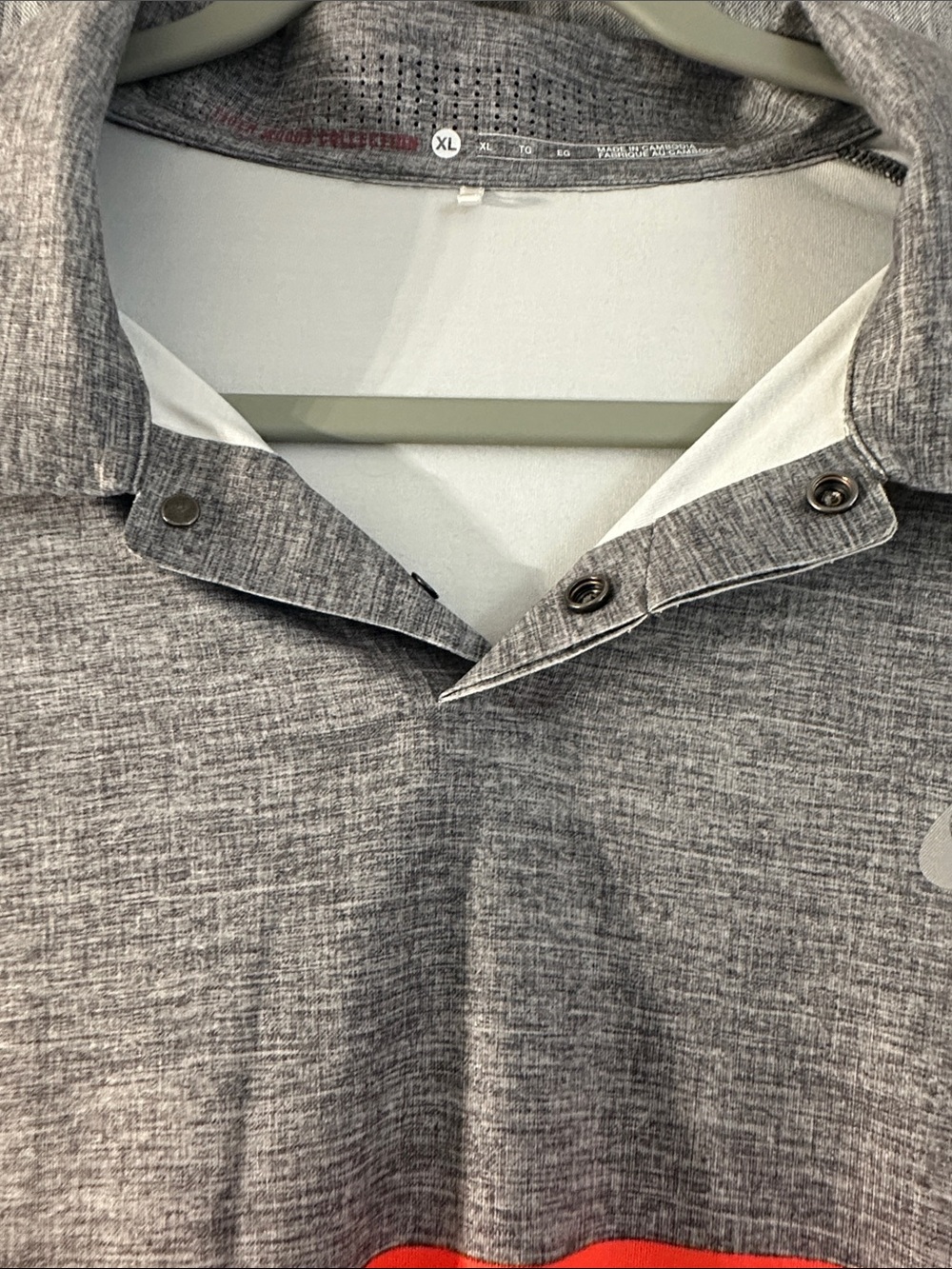 Nike Men’s Gray, Orange and White Dri-FIT Striped Polo - Picture 3 of 7
